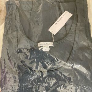 James Perse grayish blue ribbed tank top. New with tags in bag. 4=XL